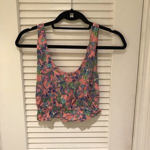 Flowered print crop top.